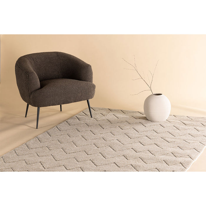 Hioshop Fia vloerkleed 230x160cm bruin.