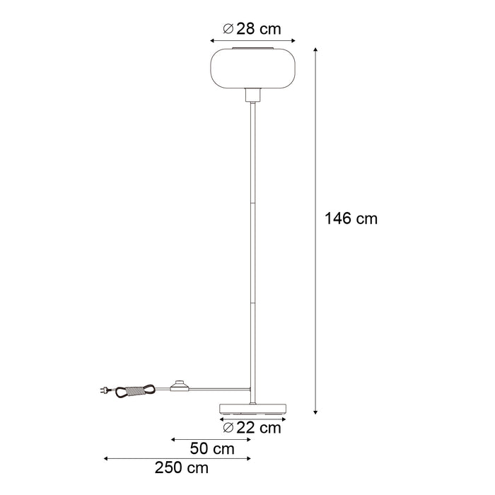 QAZQA Retro vloerlamp zwart met brons glas - Bizle
