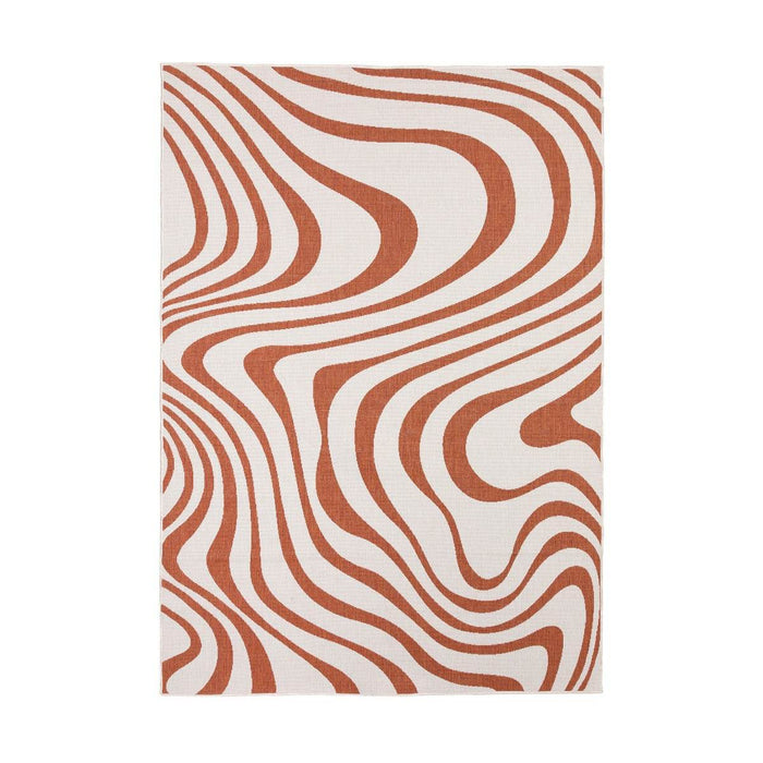 Interieur05 Buitenkleed Swirl Rechthoek - Roest - Dubbelzijdig