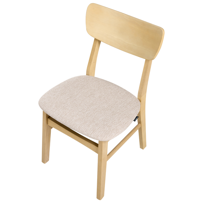 Beliani-ANOKA-Eetkamerstoel set van 2-Lichtbeige|Lichtbruin-Rubberhout