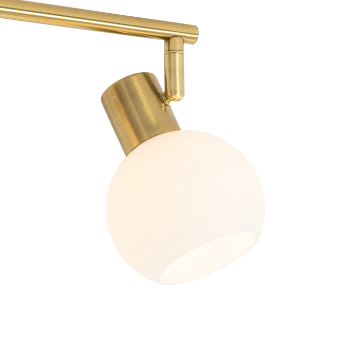 QAZQA Smart plafondspot goud met opaal glas 4-lichts verstelbaar