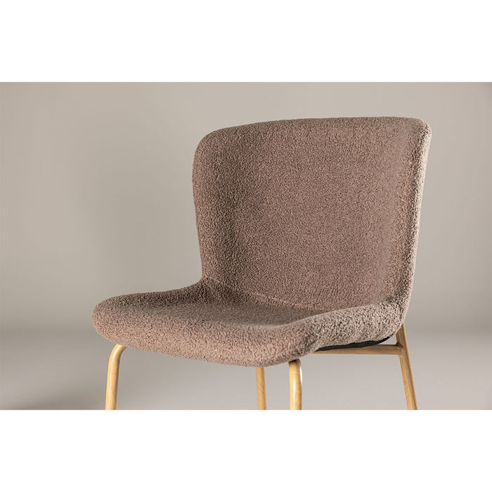 Hioshop Modesto eetkamerstoel teddy bruin.