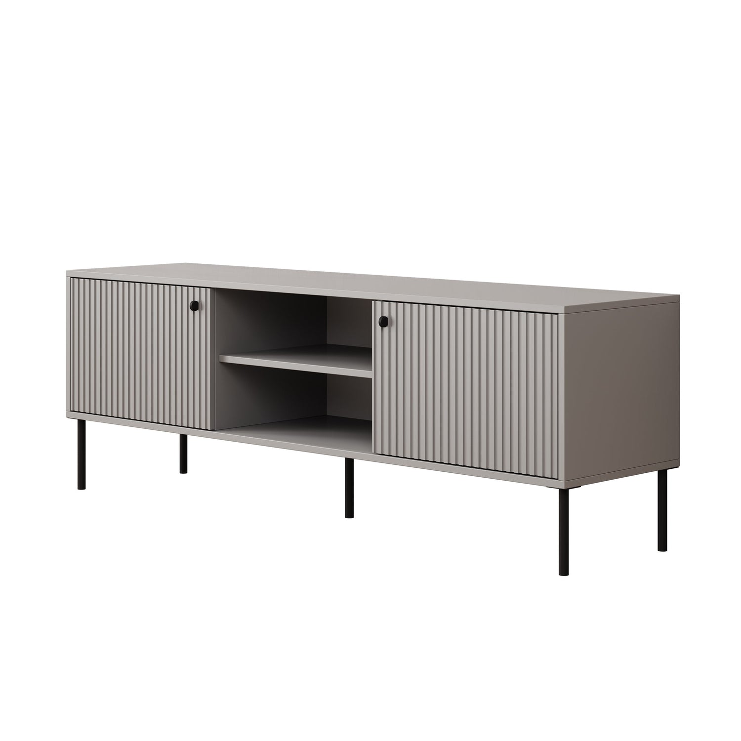 Meubella - TV-Meubel Ilux - Grijs - 158 cm