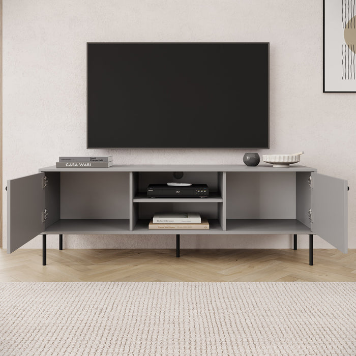 Meubella - TV-Meubel Ilux - Grijs - 158 cm
