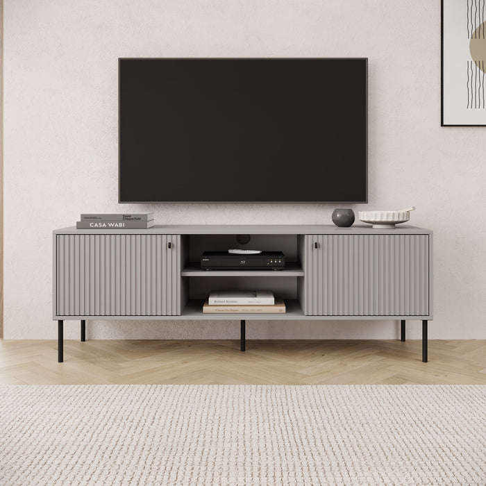 Meubella - TV-Meubel Ilux - Grijs - 158 cm