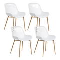 Beliani-KLEVE-Set van 4 eetkamerstoelen-Wit-Synthetisch materiaal