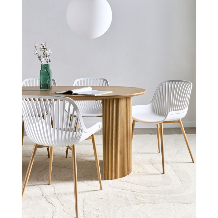 Beliani-KLEVE-Set van 4 eetkamerstoelen-Wit-Synthetisch materiaal