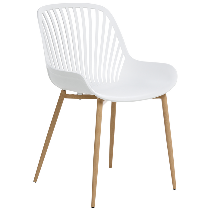 Beliani-KLEVE-Set van 4 eetkamerstoelen-Wit-Synthetisch materiaal