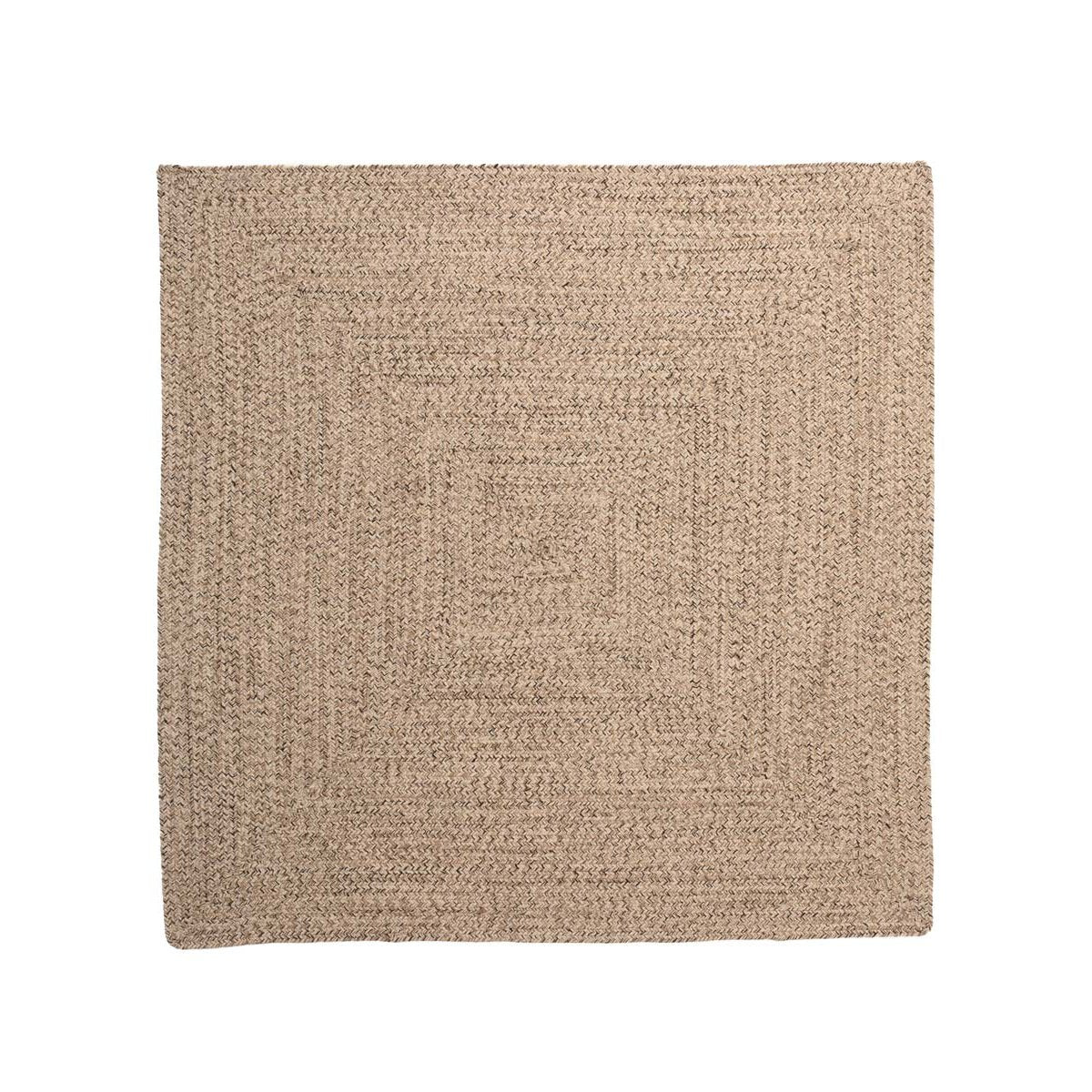Boho&me Vloerkleed katoen vierkant - Joy beige|wit - 120x120 cm