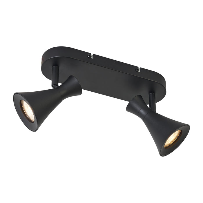 QAZQA Moderne plafondspot zwart 2-lichts draai- en kantelbaar -