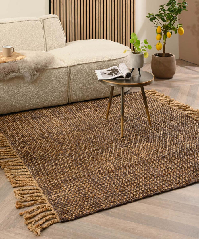 Boho&me Jute vloerkleed vierkant - Chunky bruin|naturel - 200x200 cm