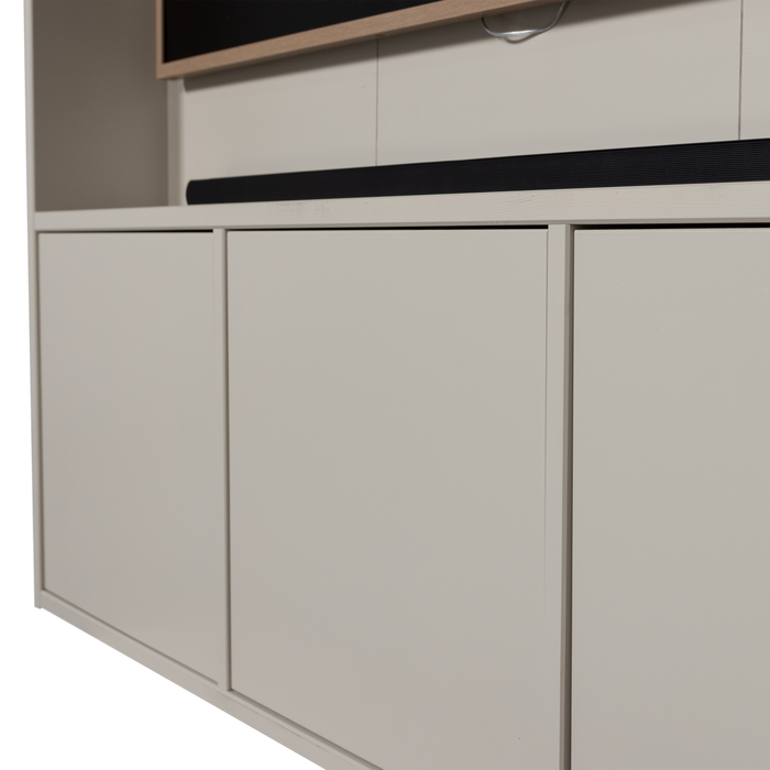 WOOOD Meggy Tv Opbergkast - Grenen hout - Dust|Grijs - 215x160x40