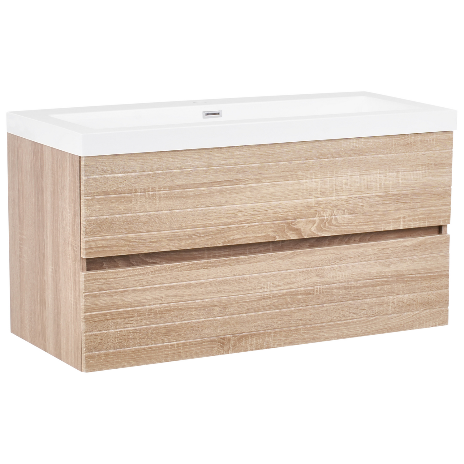 Beliani - URUCU - Wandgemonteerde wastafelkast - Lichtbruin - MDF