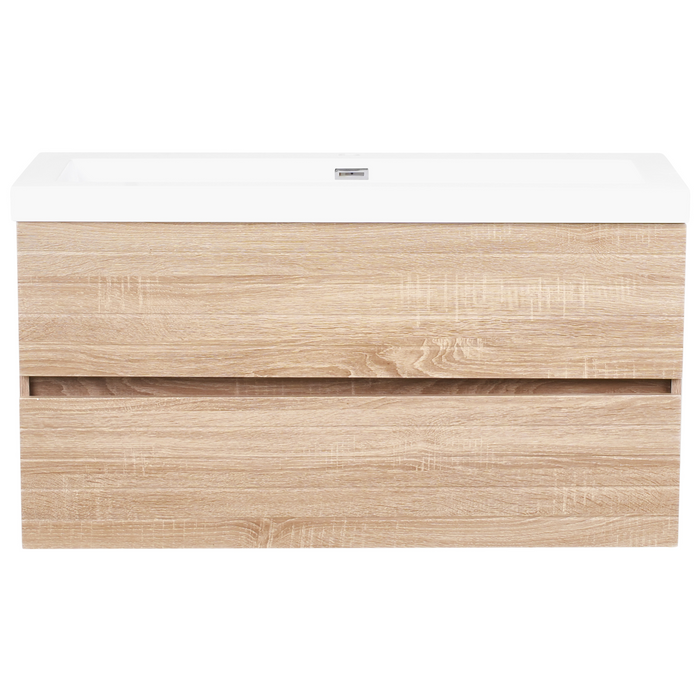 Beliani - URUCU - Wandgemonteerde wastafelkast - Lichtbruin - MDF