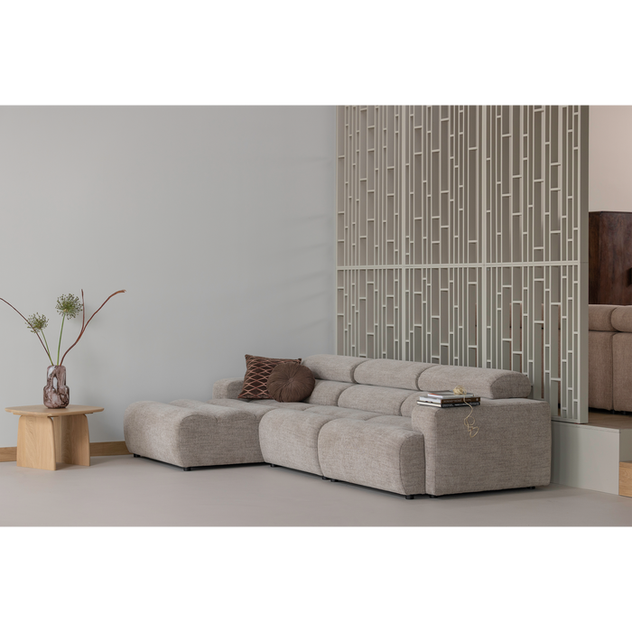 WOOOD Novi Chaise Longue Bank Links - Polyester - Naturel Melange