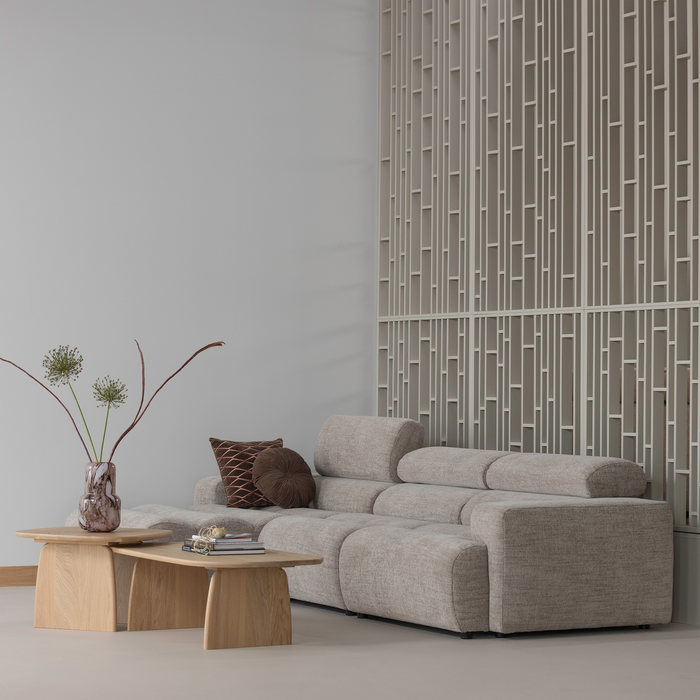 WOOOD Novi Chaise Longue Bank Links - Polyester - Naturel Melange
