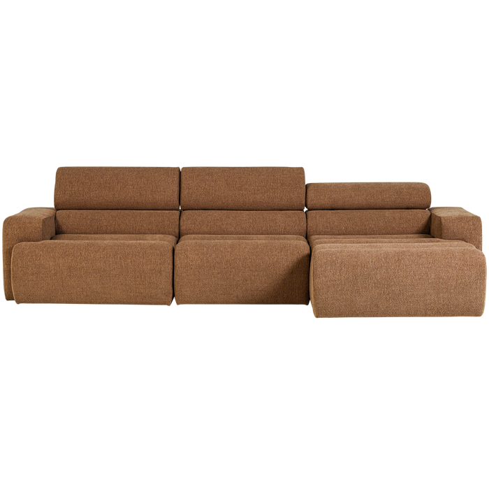 WOOOD Novi Chaise Longue Bank Rechts - Polyester -Karamelbruin Melange