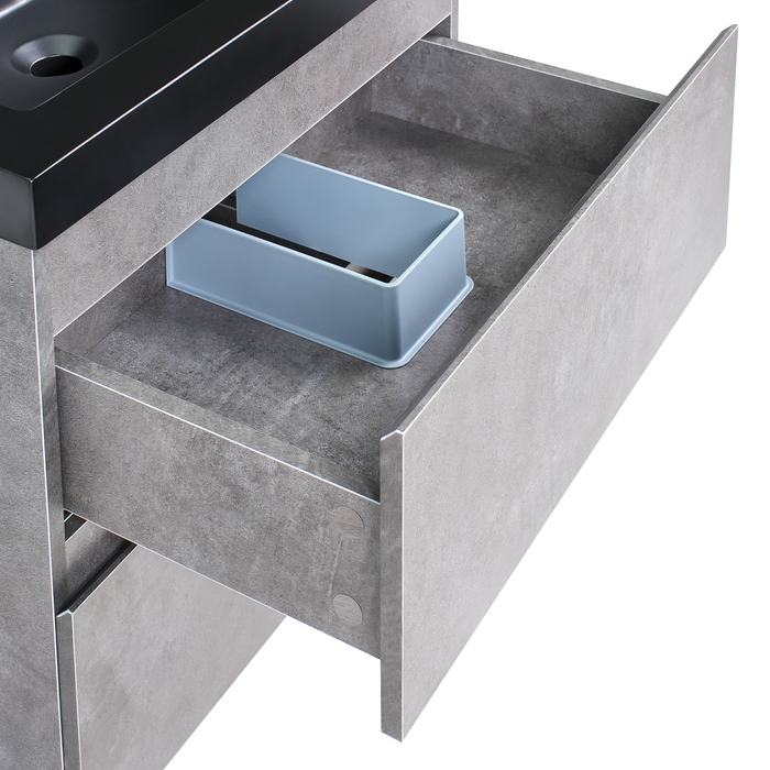 Beliani - CARDIEL - Wandgemonteerde wastafelkast - Grijs - MDF