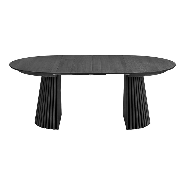 House Nordic Osaka Zwart Eiken Eettafel Rond | Uitschuifbaar