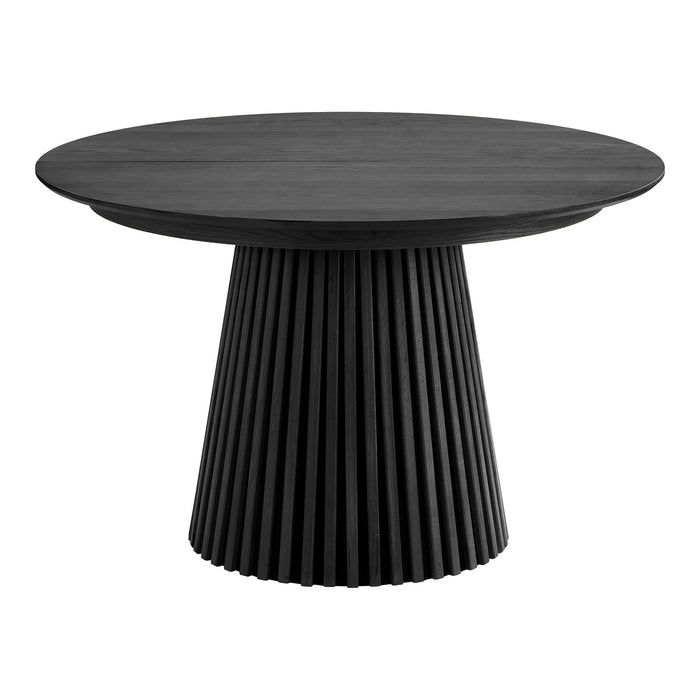 House Nordic Osaka Zwart Eiken Eettafel Rond | Uitschuifbaar