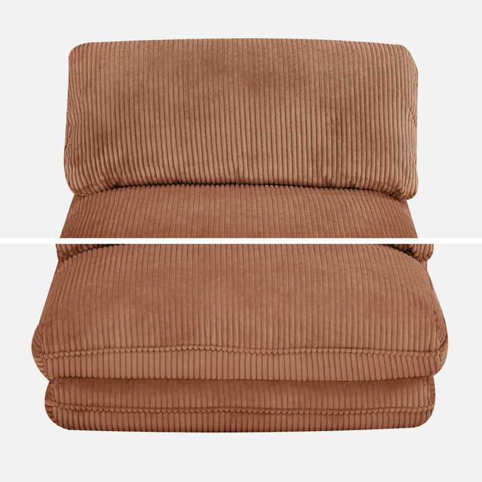 sweeek - Slaapfauteuil omvormbaar ribfluweel dikke rib 1 persoons Cosy