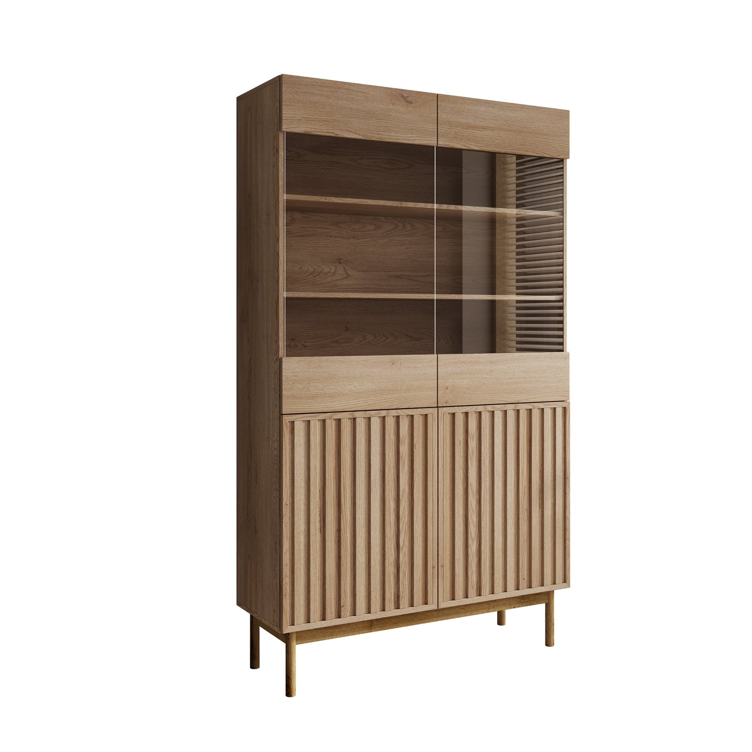 Meubella - Vitrinekast Storm - Eiken - 106 cm