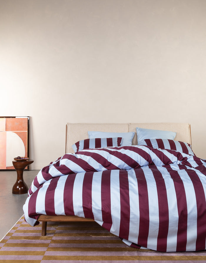 Essenza Minte Stripe Dekbedovertrek 140 x 200|220 cm - Mauve|Blue