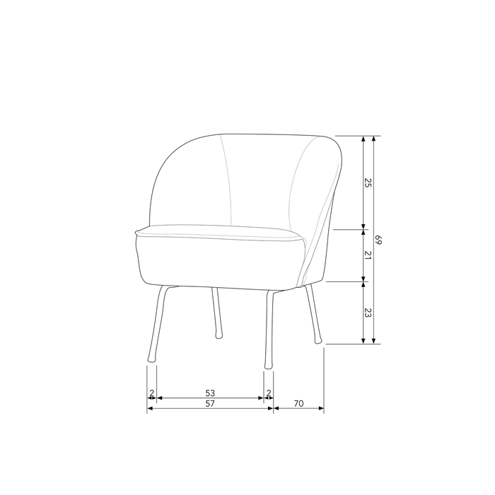 BePureHome Vogue Fauteuil - Fluweel - Teal - 69x57x70