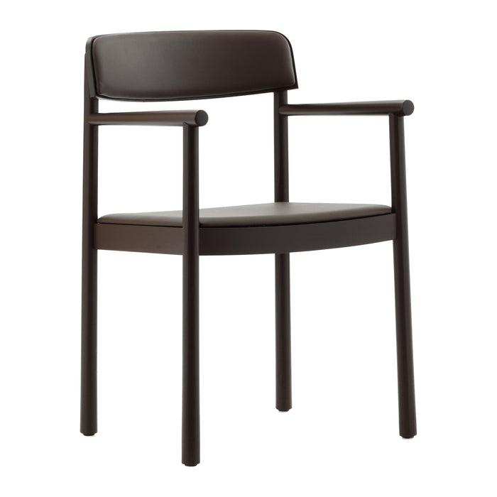 Normann Copenhagen Timb Eetkamerstoel met Armleuning - Leer - Bruin