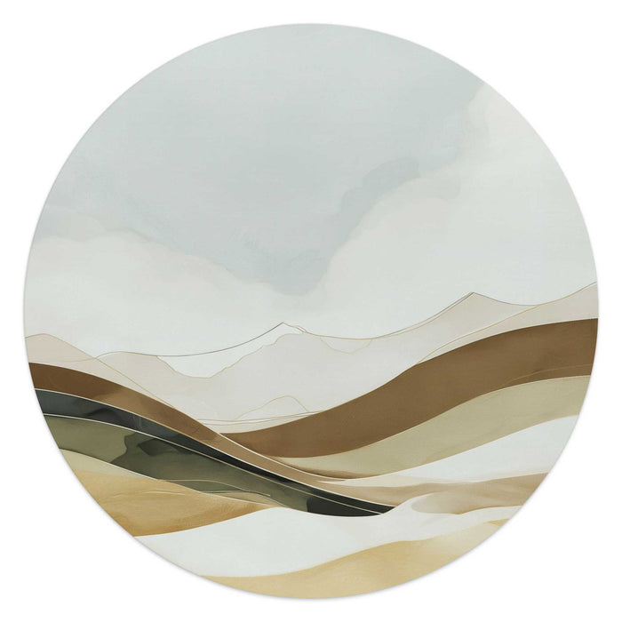 Reinders - Neutrale natuur - Glasschilderij Ø 50 cm - Beige