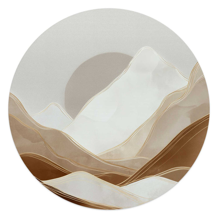 Reinders - Maan achter de bergen - Glasschilderij Ø 50 cm - Beige