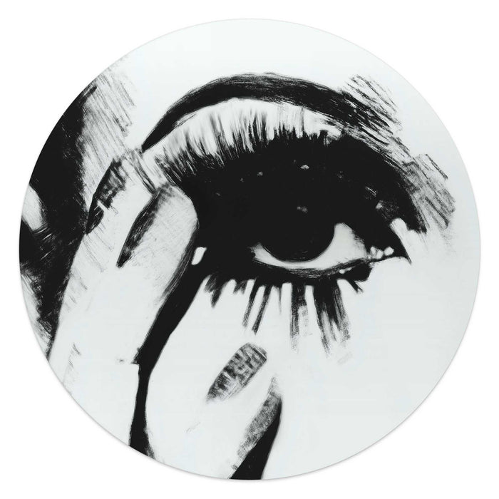 Reinders - Smokey Eye - Glasschilderij Ø 50 cm - Zwart-Wit