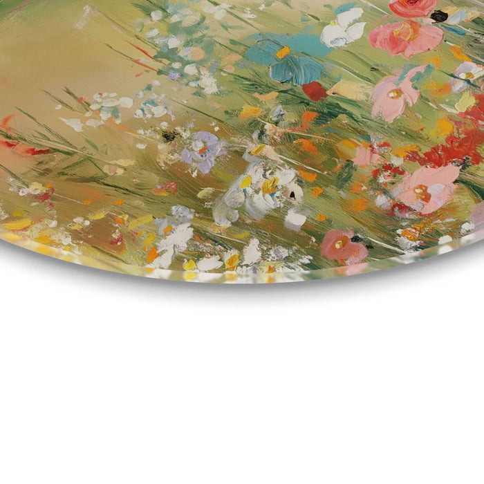 Reinders - Zomers strand - Glasschilderij Ø 50 cm - Beige