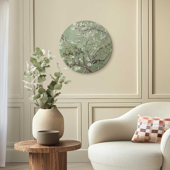 Reinders - Van Gogh - Amandelbloesem - Glasschilderij Ø 50 cm - Groen