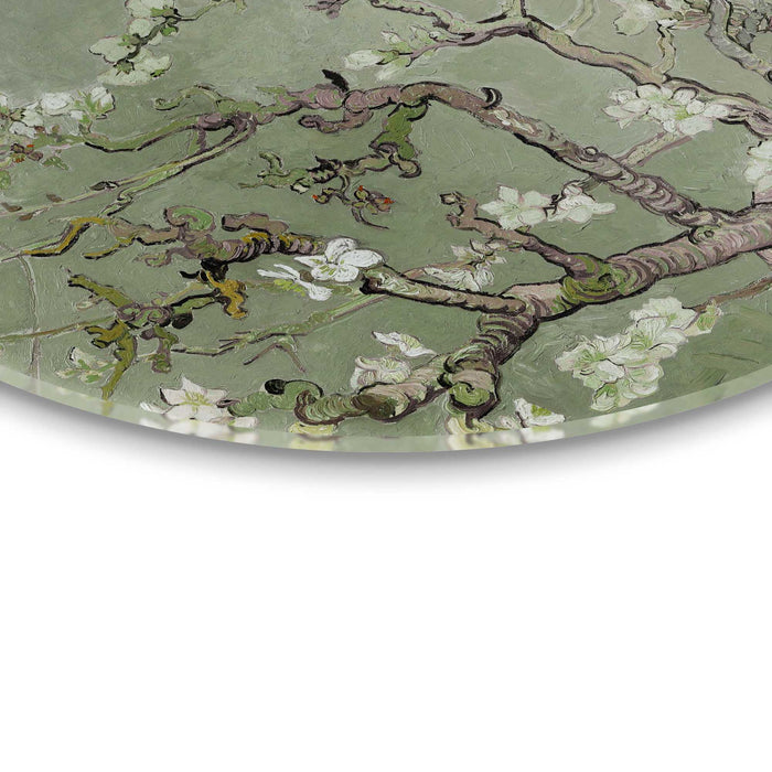 Reinders - Van Gogh - Amandelbloesem - Glasschilderij Ø 50 cm - Groen