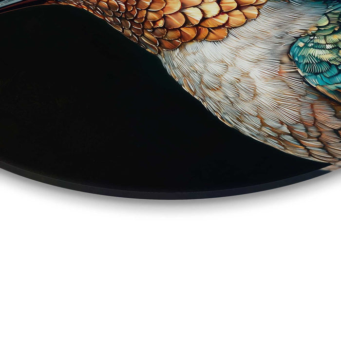 Reinders - Kolibrie met bloemenkroon - Glasschilderij Ø 50 cm - Bont