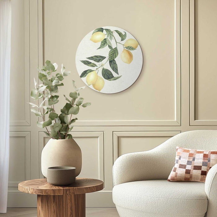 Reinders - Citroentak - Glasschilderij Ø 50 cm - Geel