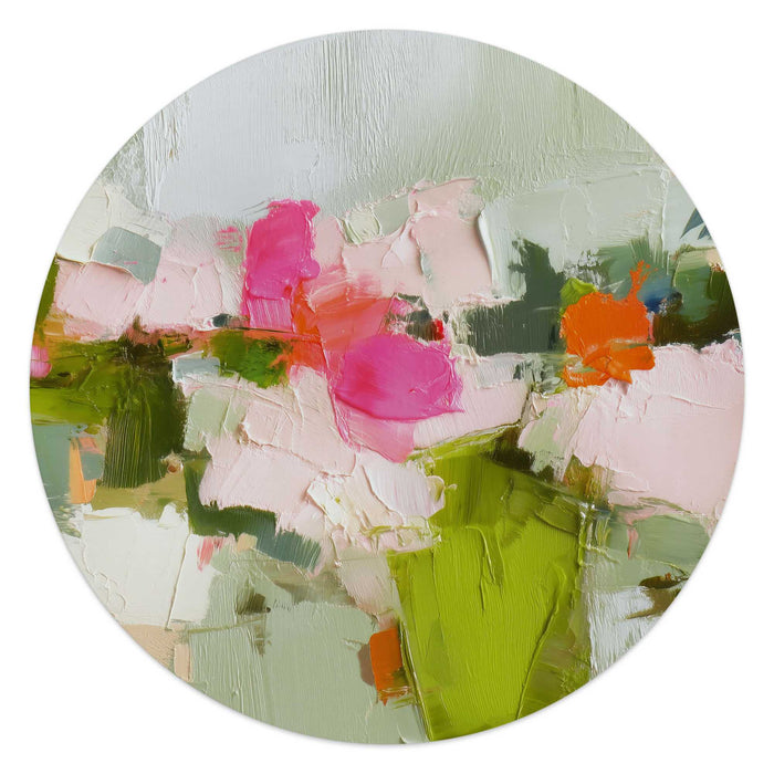 Reinders - Abstracte lente - Glasschilderij Ø 50 cm - Groen