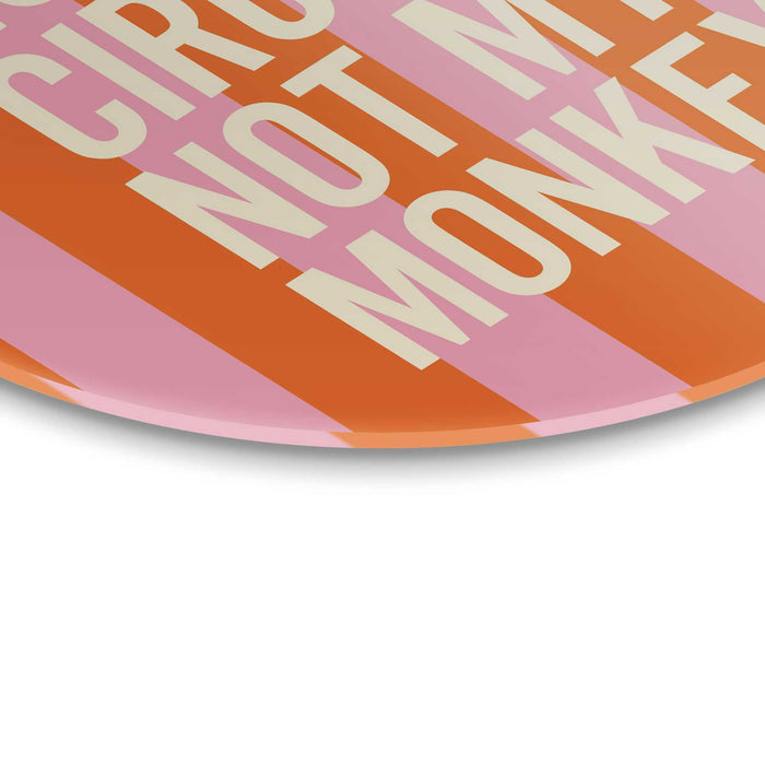 Reinders - Niet mijn circus - Glasschilderij Ø 50 cm - Oranje