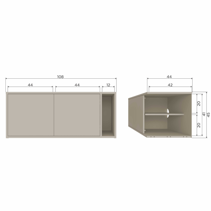 vtwonen Settle Down Tv-Meubel|Bankje - Grenen - Dust - 45x108x44