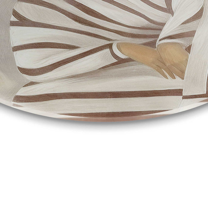 Reinders - Zen dame - Glasschilderij Ø 50 cm - Bruin