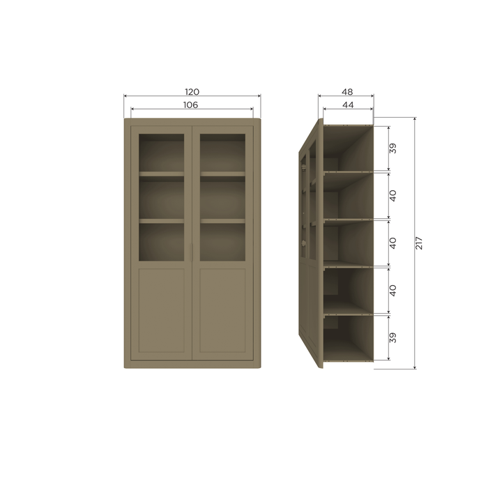 WOOOD Gunnar Buffetkast - Grenen - Mud - 217x120x48
