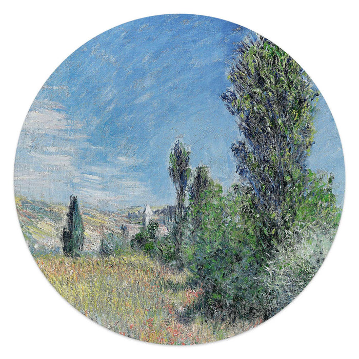 Reinders - Monet - landschap in Ile Saint-Martin - Glasschilderij Ø 50 cm - Blauw