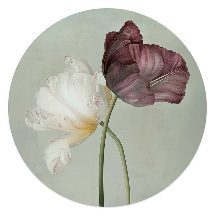 Reinders - Tulpen - Glasschilderij Ø 50 cm - Groen