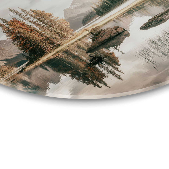 Reinders - Landschap in de bergen - Glasschilderij Ø 50 cm - Groen