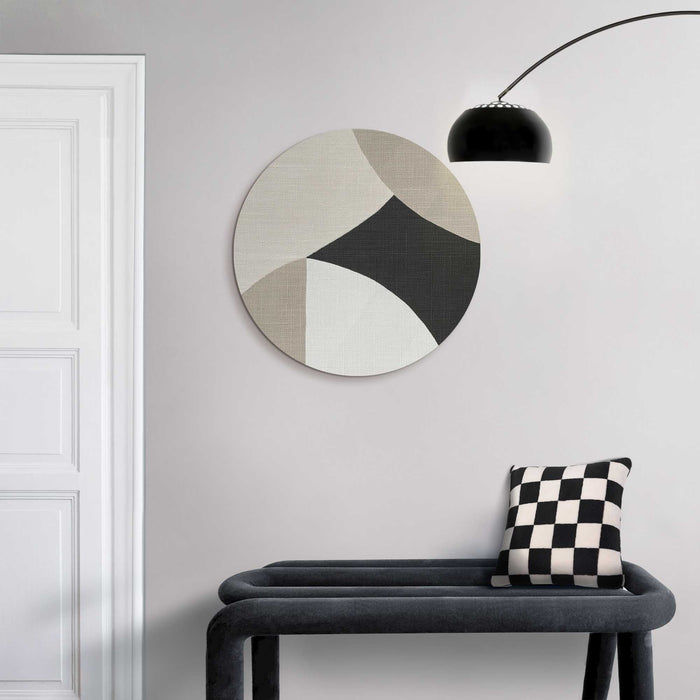 Reinders - Abstracte sfeer I - Glasschilderij Ø 50 cm - Beige