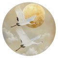 Reinders - Kraanvogels onder de maan - Glasschilderij Ø 50 cm - Beige