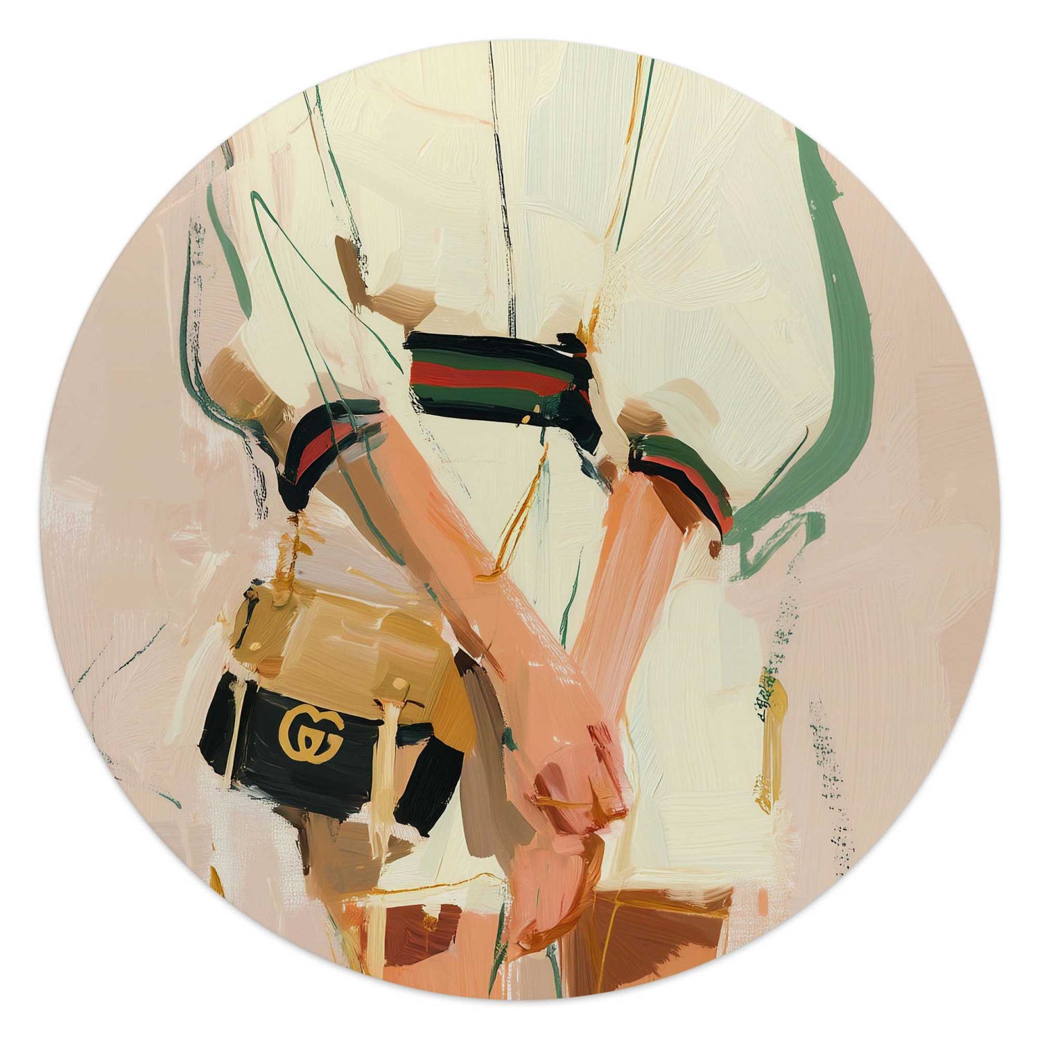 Reinders - Italiaanse looks - Glasschilderij Ø 50 cm - Beige