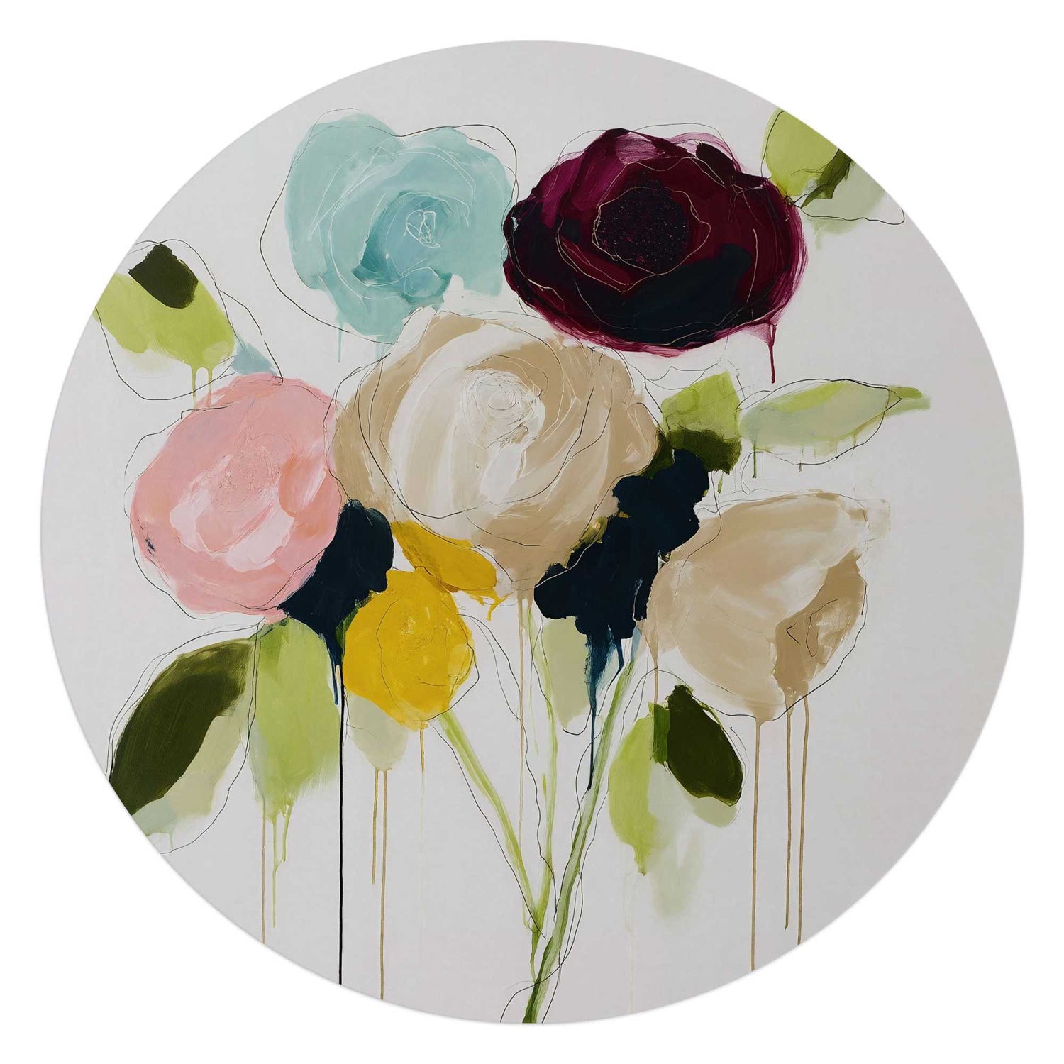 Reinders - Herfstboeket I - Glasschilderij Ø 70 cm - Bont