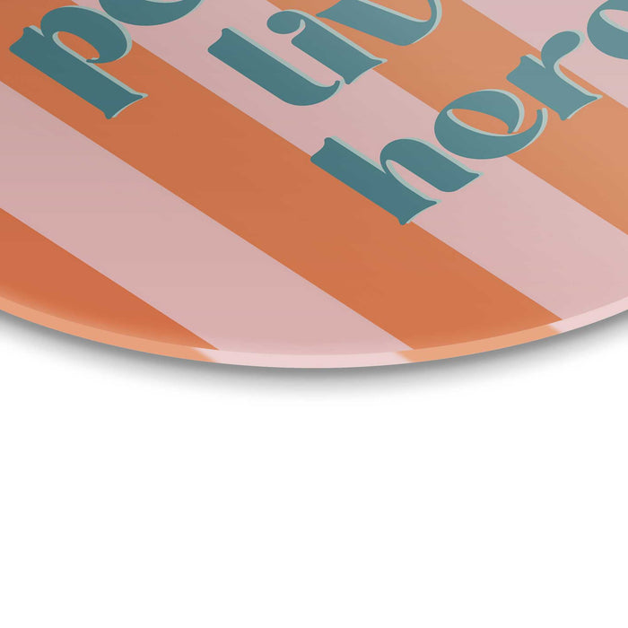 Reinders - Coole mensen - Glasschilderij Ø 70 cm - Oranje